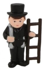 Skorsteinsfeier figur i plast stor